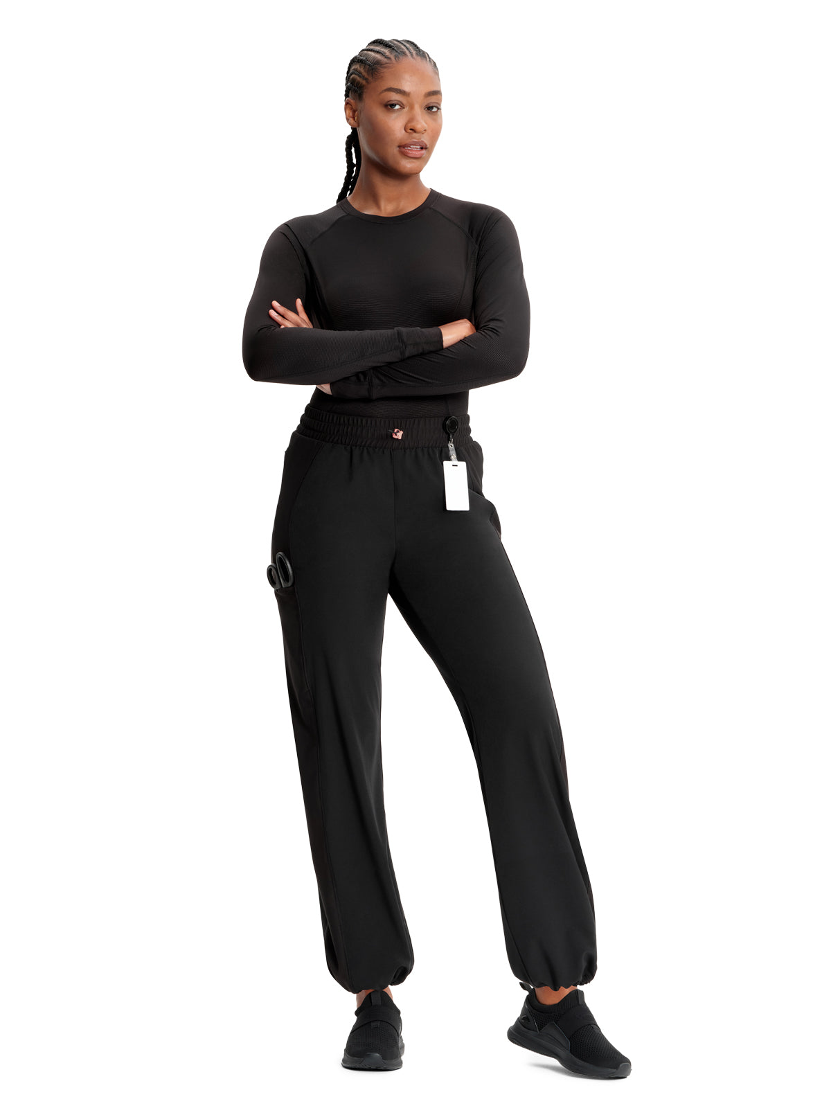 Women's 5-Pocket High Rise Convertible Jogger - IN007A - Black