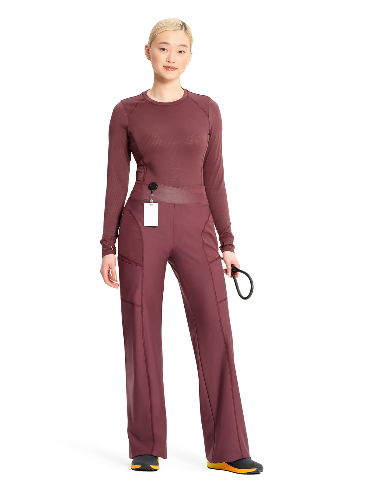 Women's 5-Pocket Mid Rise Pant - IN009A - Plum Velvet