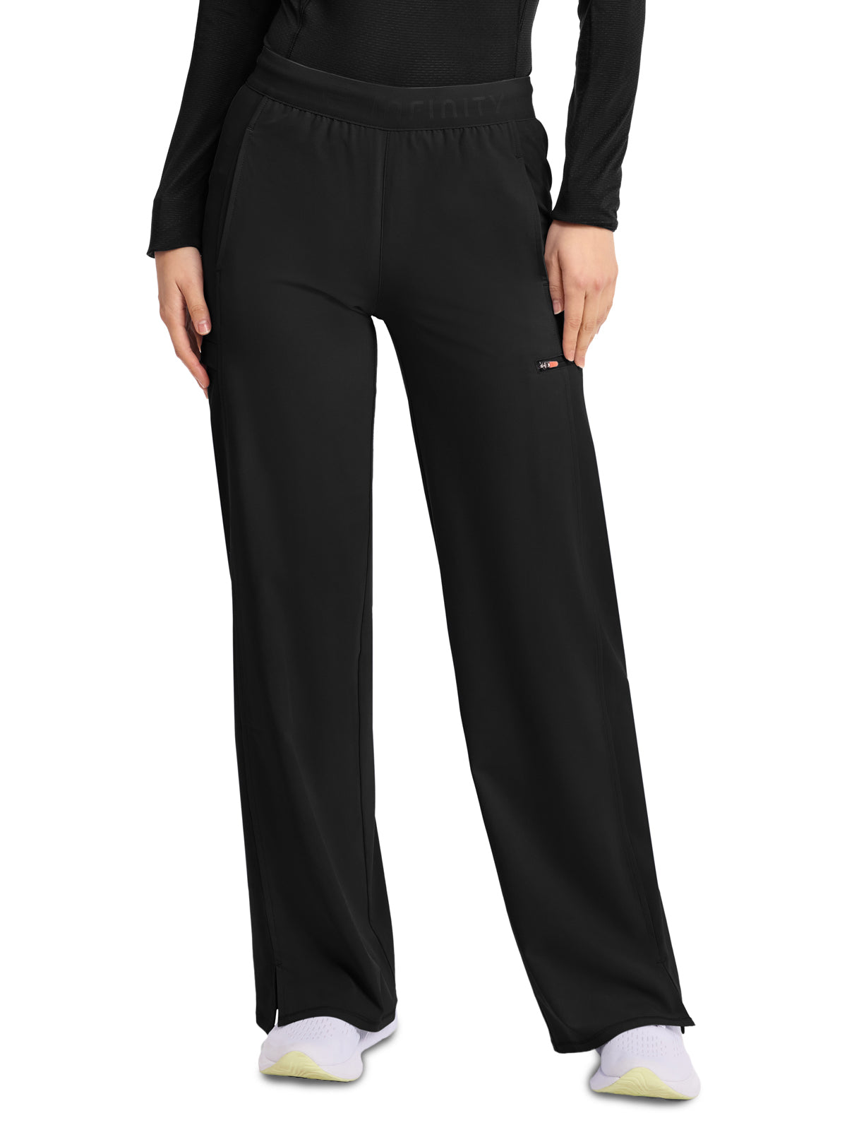 Women's 6-Pocket Wide Leg Pant - IN028A - Black