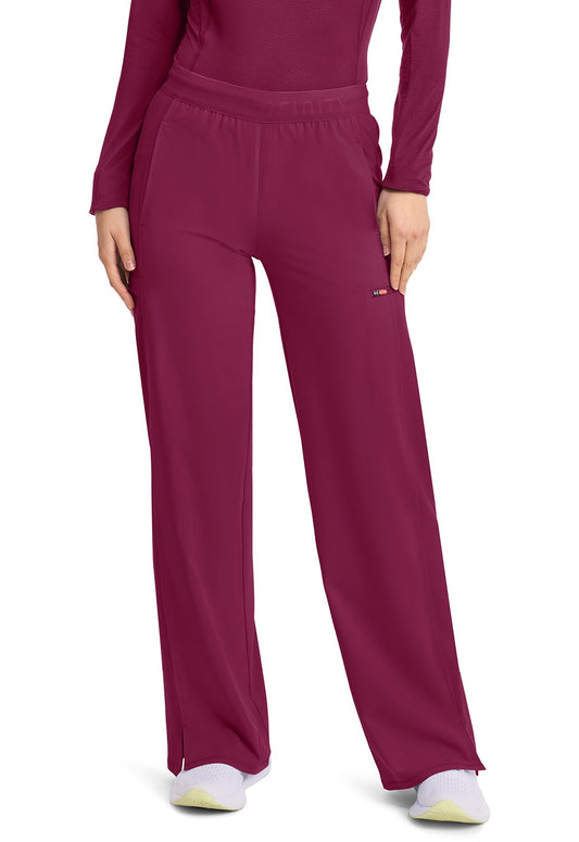 Women's 6-Pocket Wide Leg Pant - IN028A - Wine