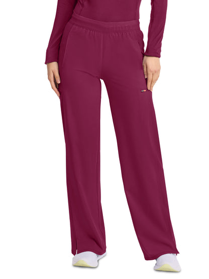 Women's 6-Pocket Wide Leg Pant - IN028A - Wine