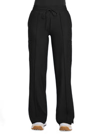 Women's 6-Pocket Pintuck Wide Leg Pant - IN103A - Black