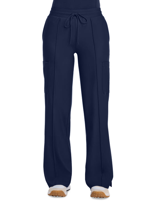 Women's 6-Pocket Pintuck Wide Leg Pant - IN103A - Navy
