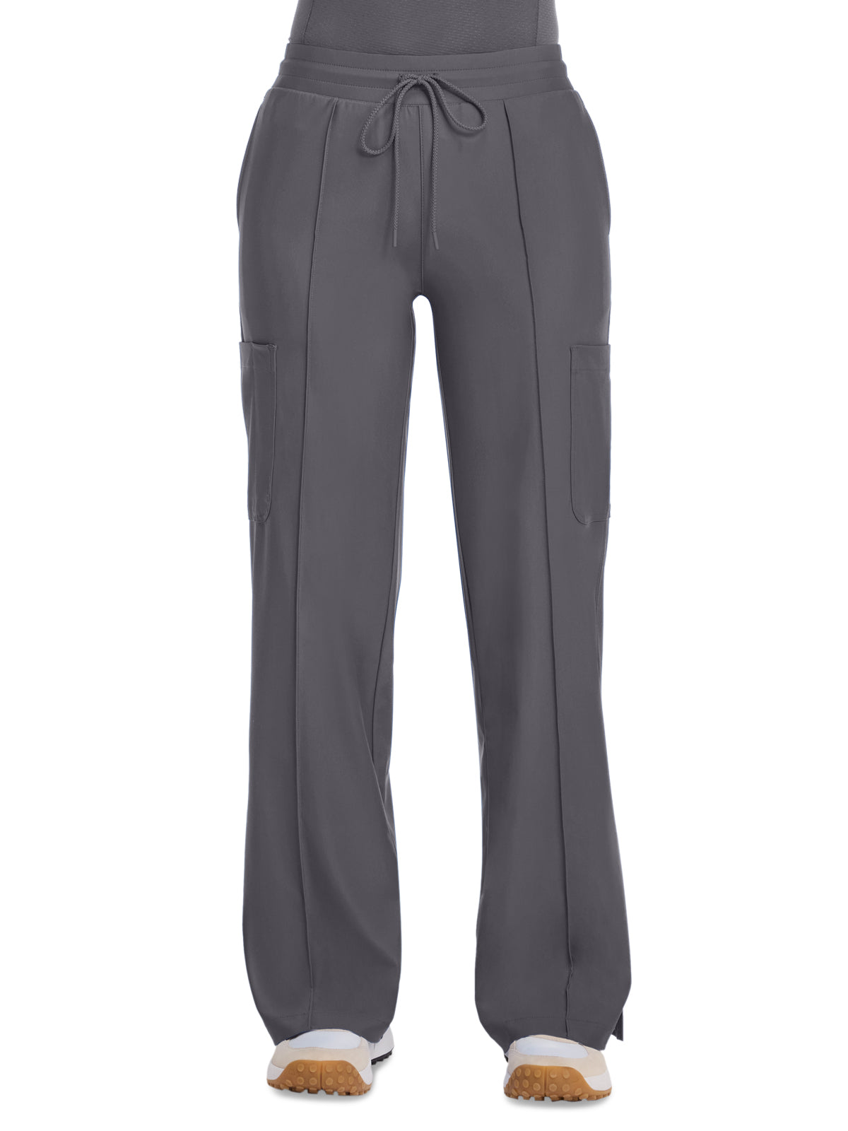 Women's 6-Pocket Pintuck Wide Leg Pant - IN103A - Pewter