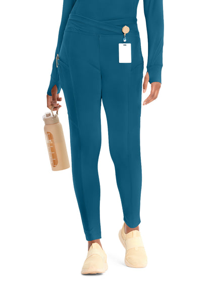 Women's 3-Pocket Natural Rise Legging - IN106A - Caribbean Blue