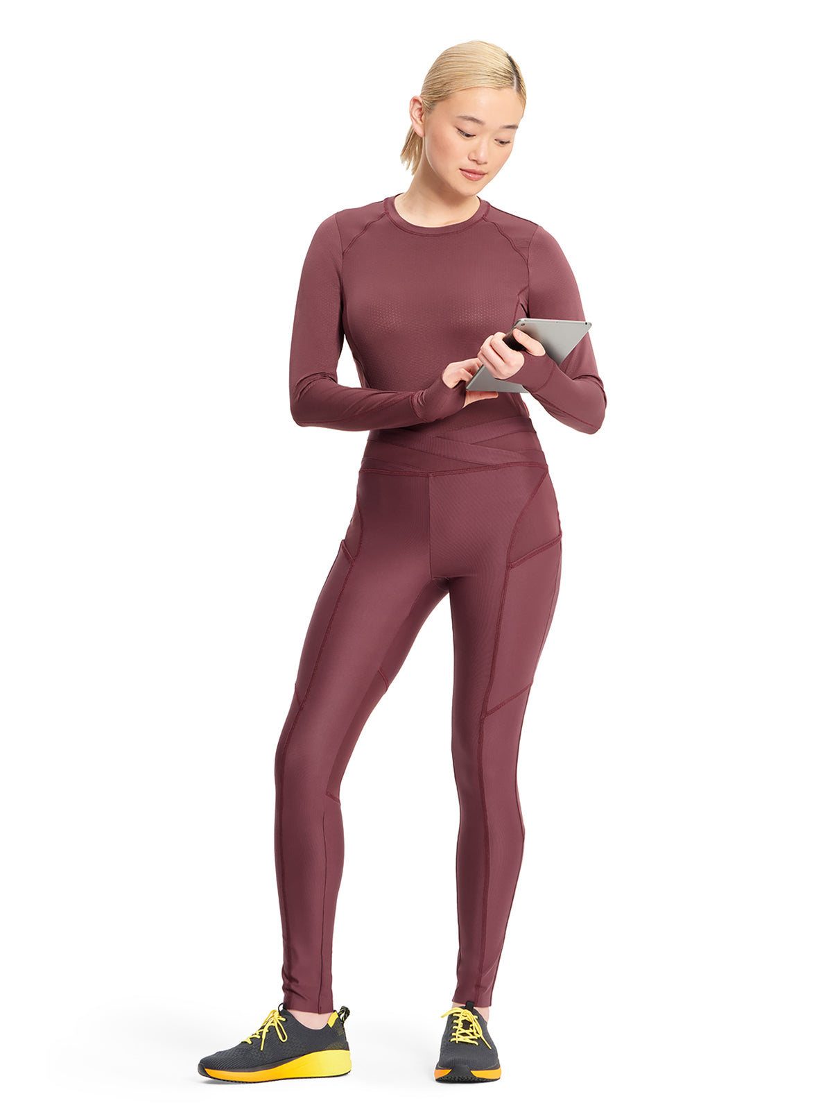 Women's 3-Pocket Natural Rise Legging - IN106A - Plum Velvet