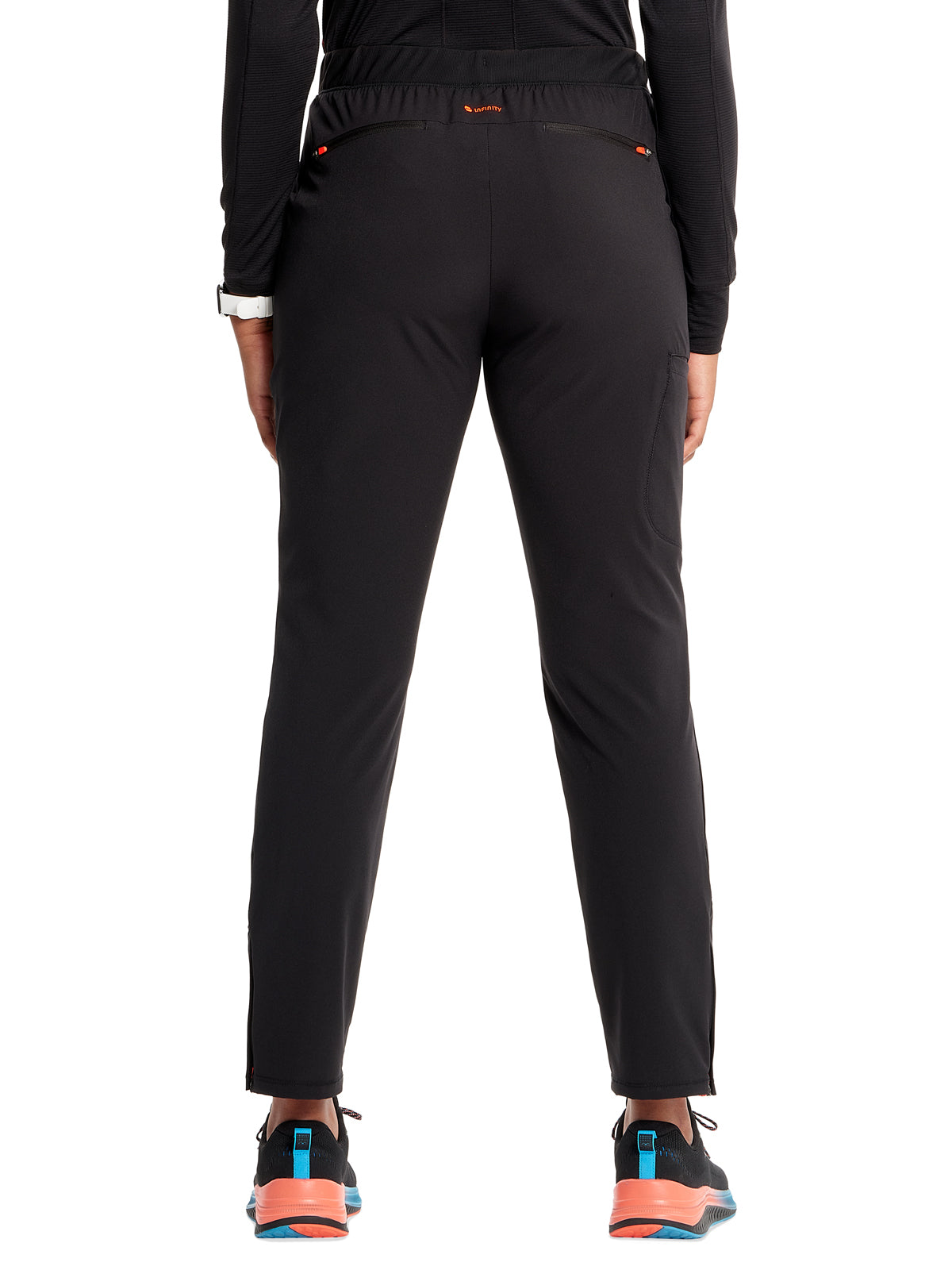 Women's Tapered Leg Cargo Scrub Pant - IN120A - Black