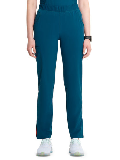 Women's Tapered Leg Cargo Scrub Pant - IN120A - Caribbean Blue