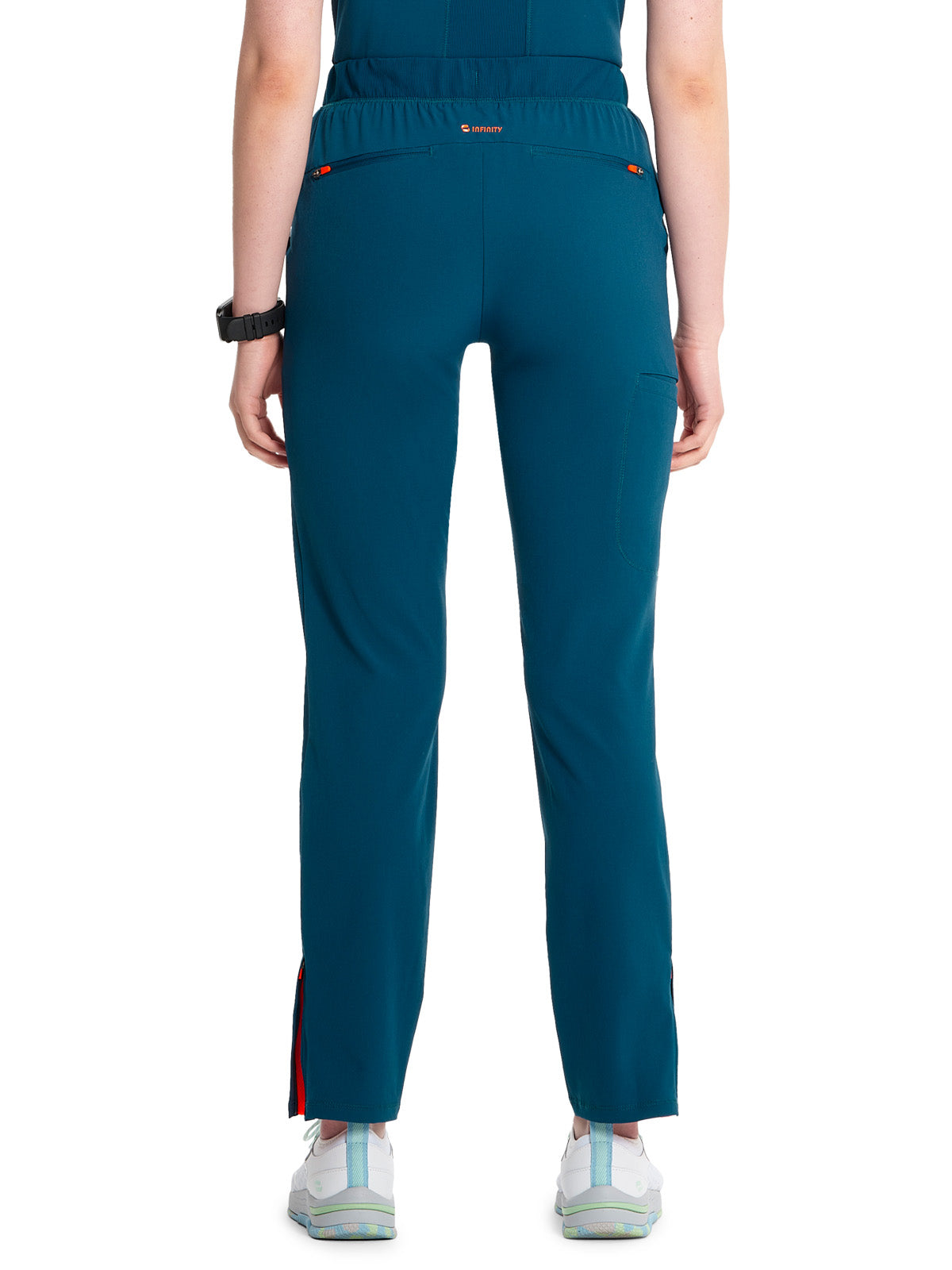 Women's Tapered Leg Cargo Scrub Pant - IN120A - Caribbean Blue