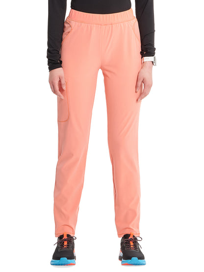 Women's Tapered Leg Cargo Scrub Pant - IN120A - Electric Coral