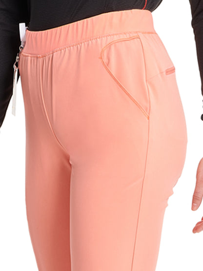 Women's Tapered Leg Cargo Scrub Pant - IN120A - Electric Coral