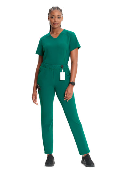 Women's Tapered Leg Cargo Scrub Pant - IN120A - Hunter