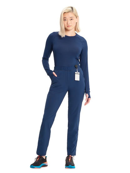 Women's Tapered Leg Cargo Scrub Pant - IN120A - Navy