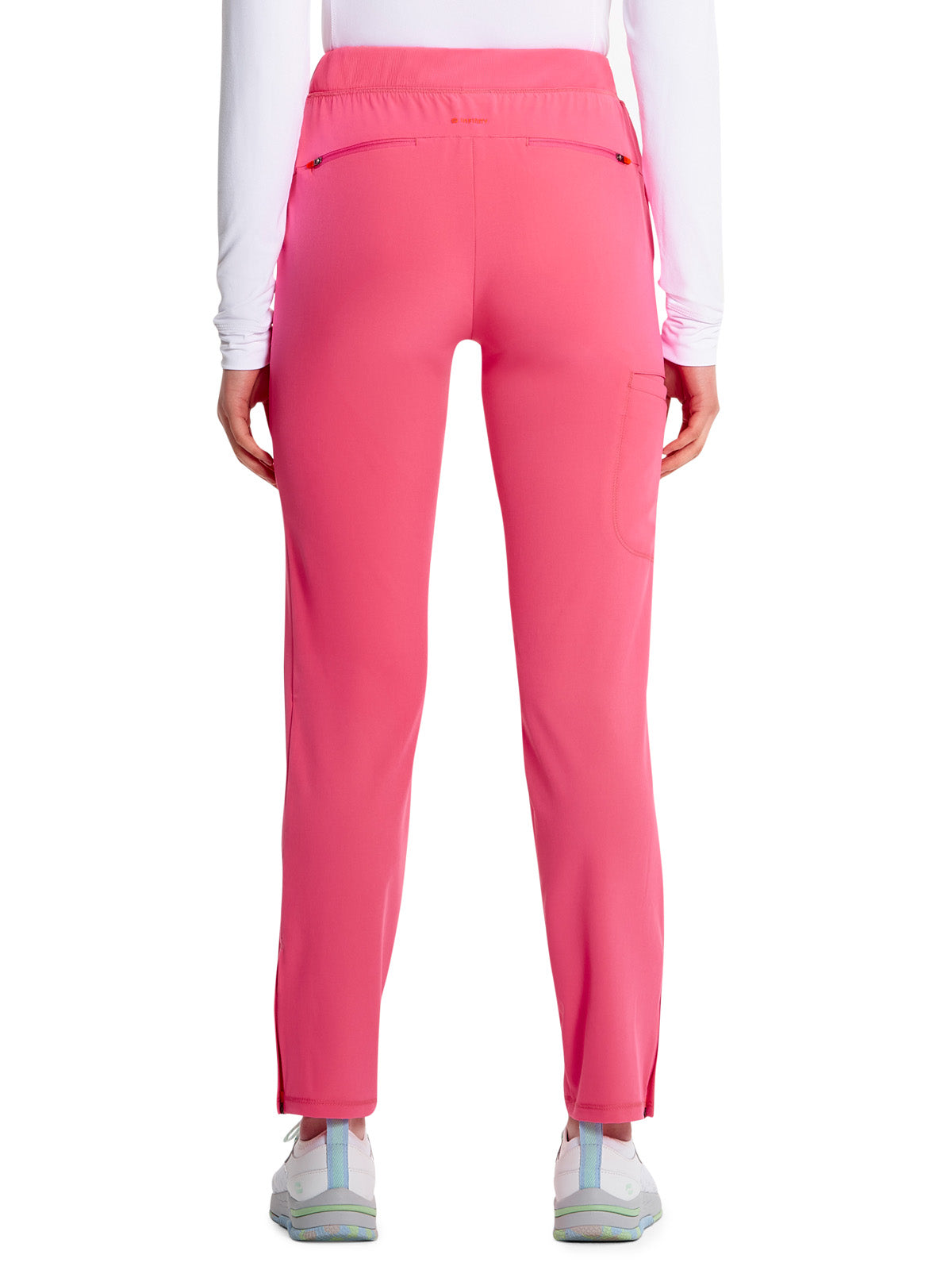 Women's Tapered Leg Cargo Scrub Pant - IN120A - Power Pink