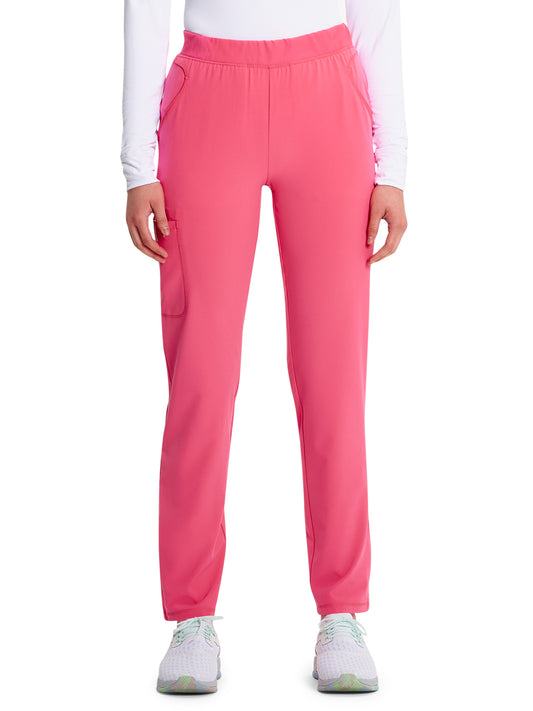 Women's Tapered Leg Cargo Scrub Pant - IN120A - Power Pink