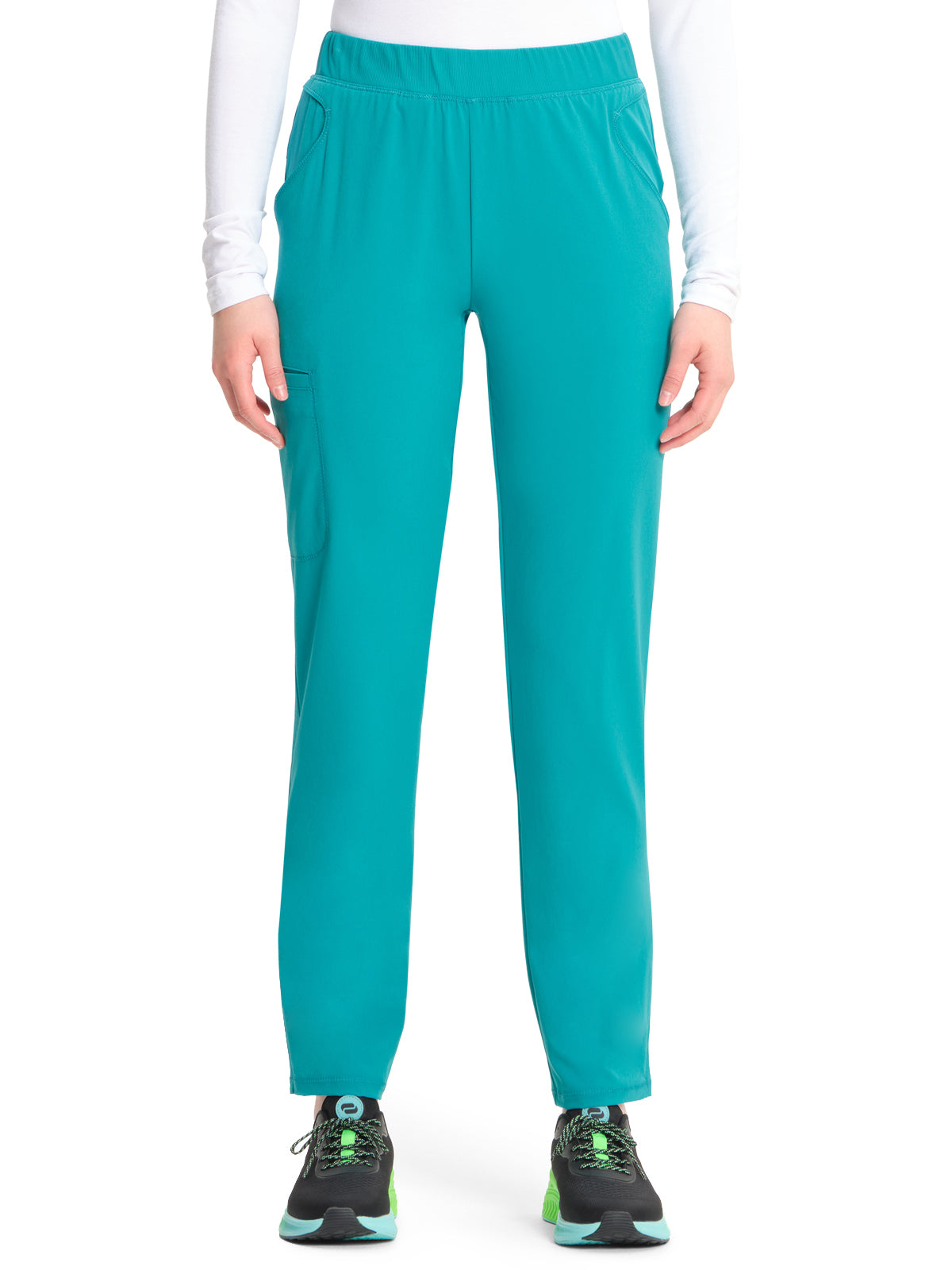 Women's Tapered Leg Cargo Scrub Pant - IN120A - Teal Blue