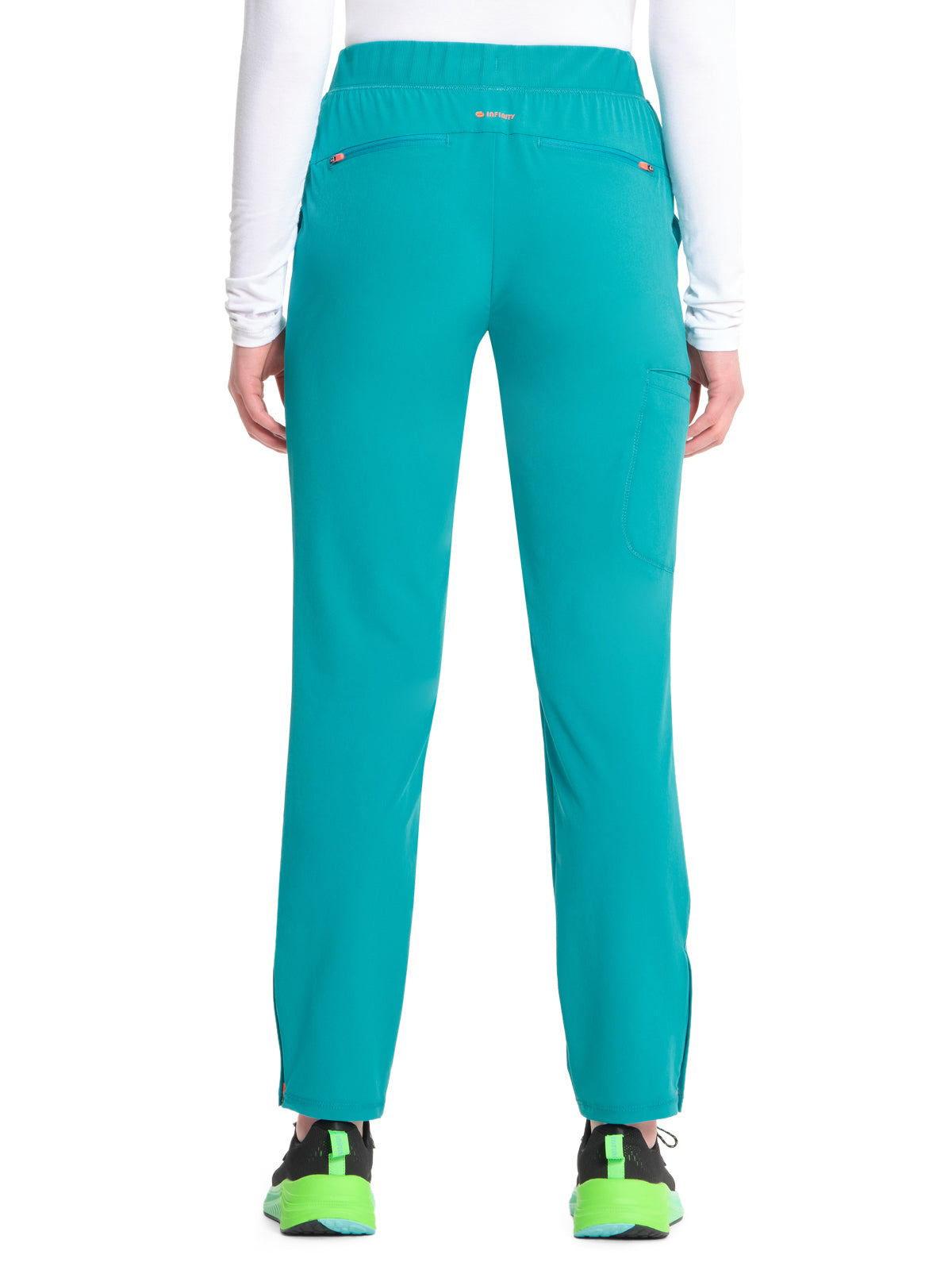 Women's Tapered Leg Cargo Scrub Pant - IN120A - Teal Blue