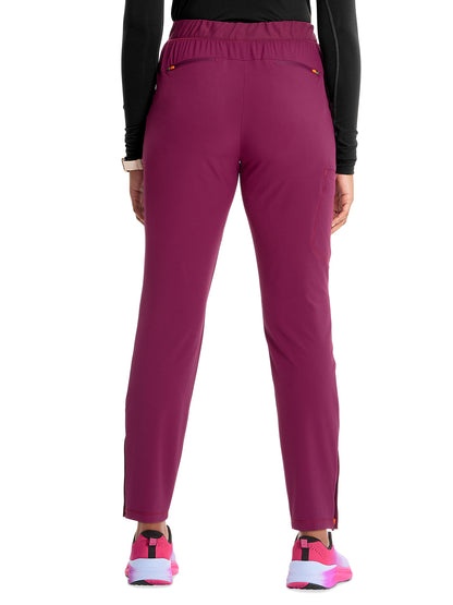 Women's Tapered Leg Cargo Scrub Pant - IN120A - Wine