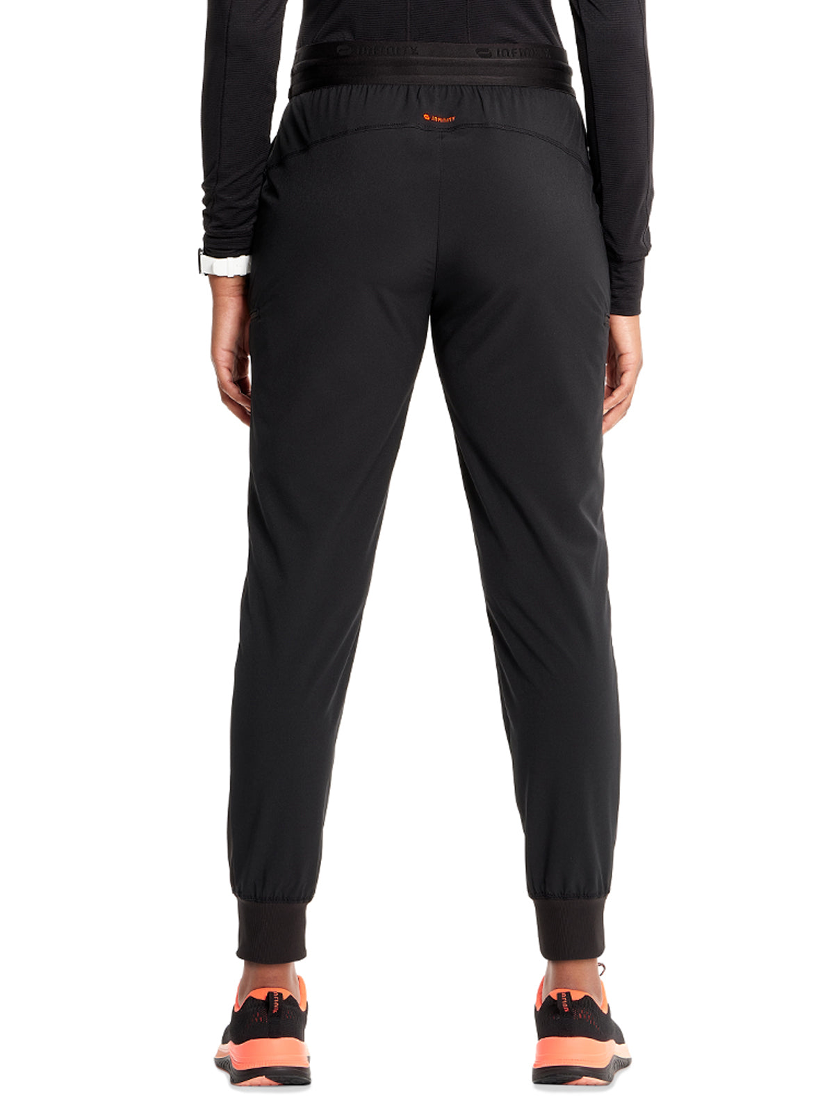 Women's Mid Rise Jogger Scrub Pant - IN122A - Black