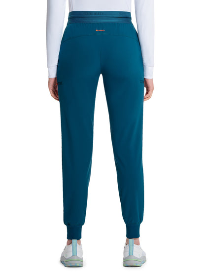 Women's Mid Rise Jogger Scrub Pant - IN122A - Caribbean Blue