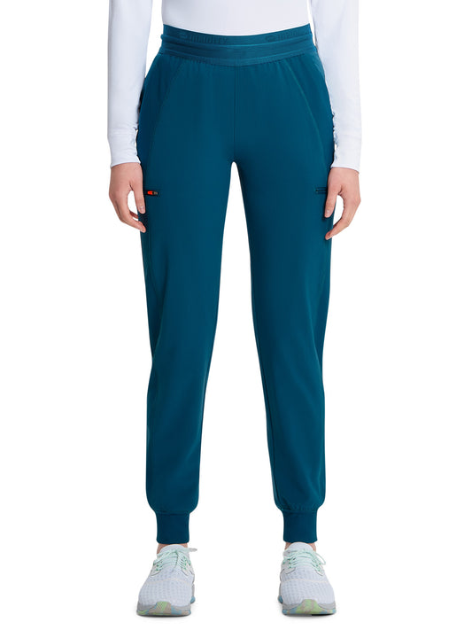 Women's Mid Rise Jogger Scrub Pant - IN122A - Caribbean Blue