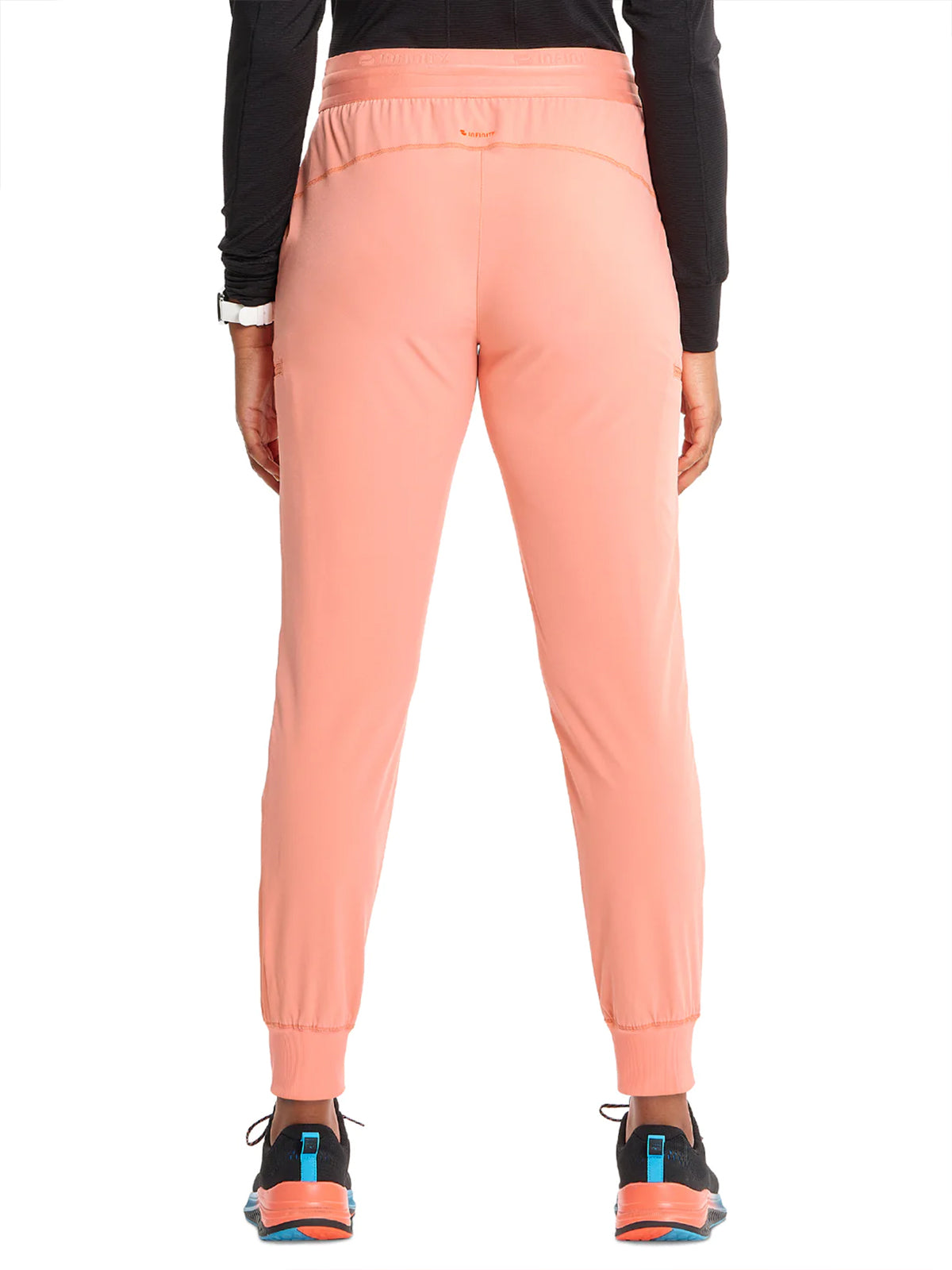 Women's Mid Rise Jogger Scrub Pant - IN122A - Electric Coral