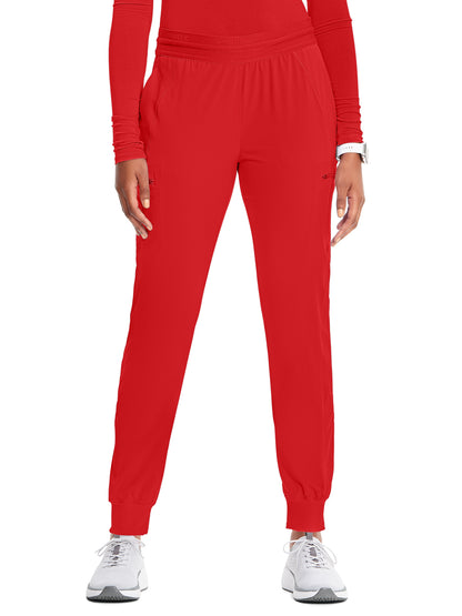 Women's Mid Rise Jogger Scrub Pant - IN122A - Fire Bird