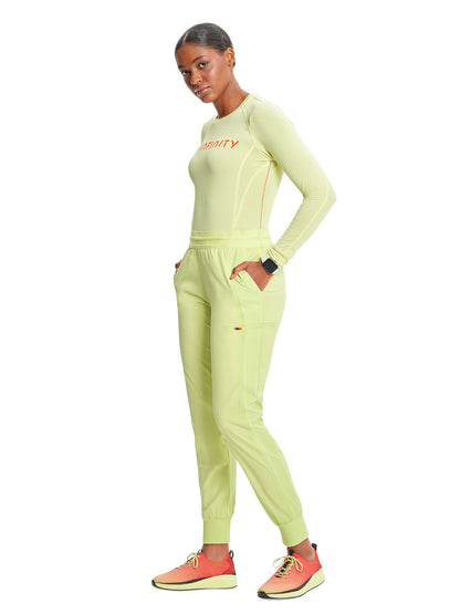 Women's Mid Rise Jogger Scrub Pant - IN122A - Green Energy