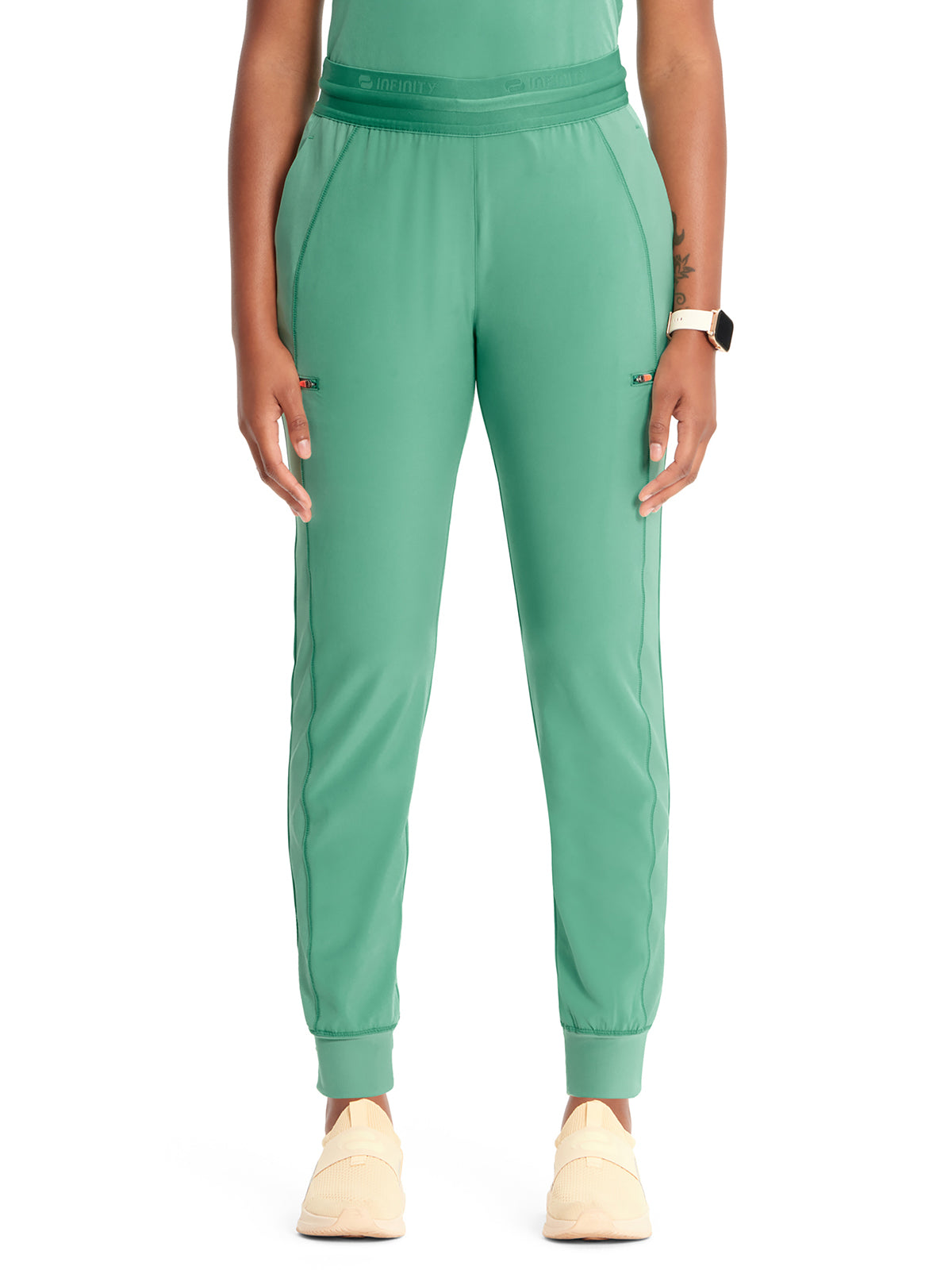 Women's Mid Rise Jogger Scrub Pant - IN122A - Matcha Latte