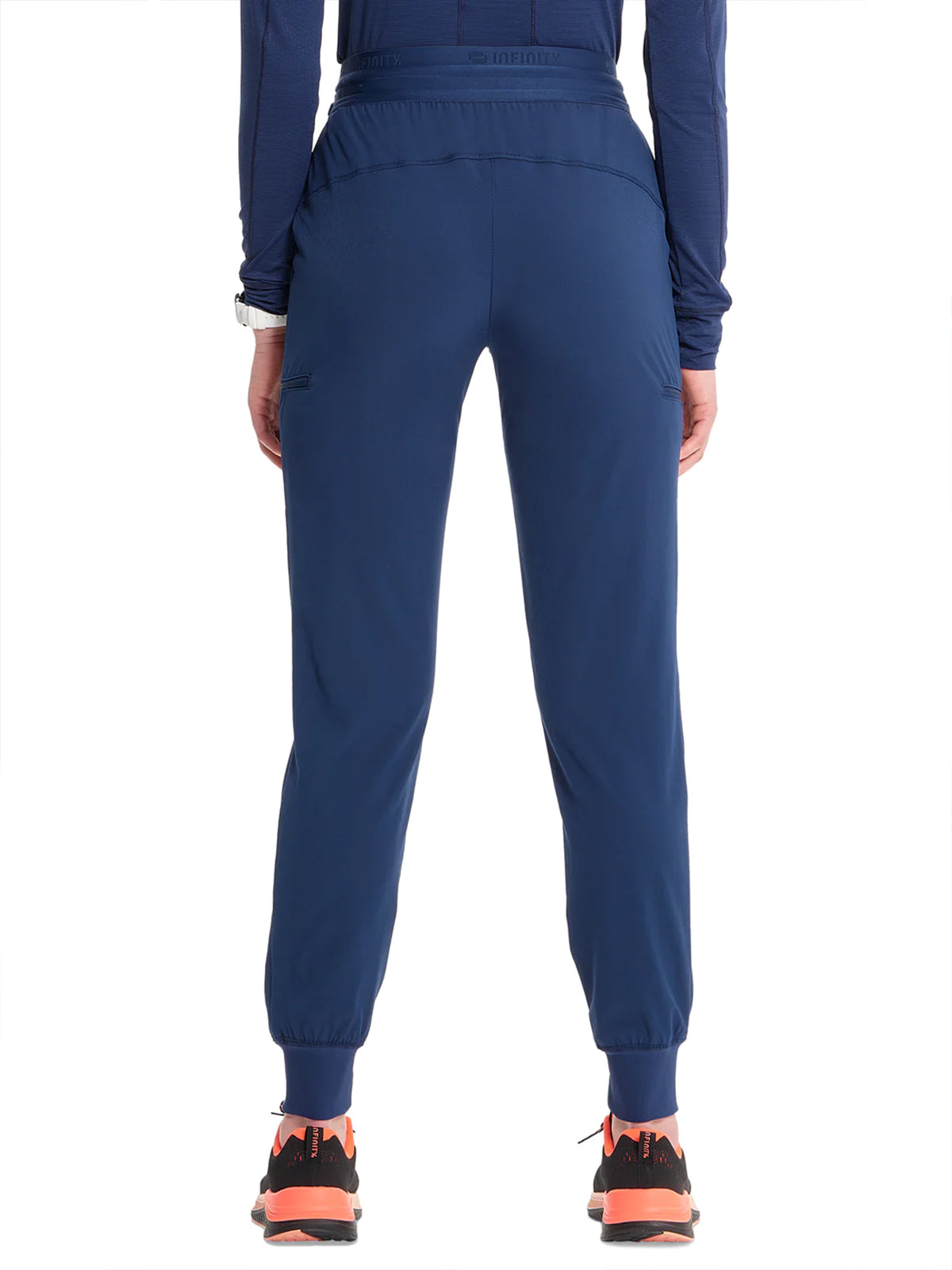 Women's Mid Rise Jogger Scrub Pant - IN122A - Navy