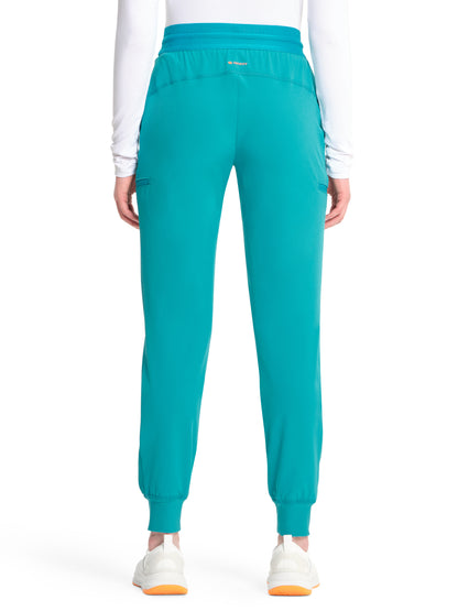 Women's Mid Rise Jogger Scrub Pant - IN122A - Teal Blue