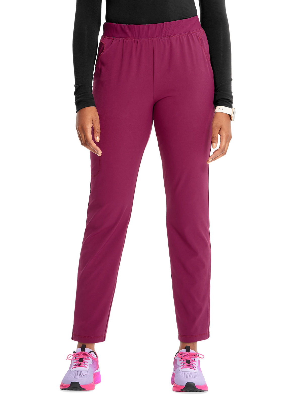 Women's Mid Rise Jogger Scrub Pant - IN122A - Wine