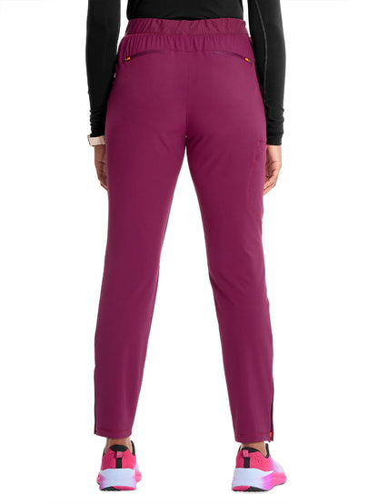 Women's Mid Rise Jogger Scrub Pant - IN122A - Wine