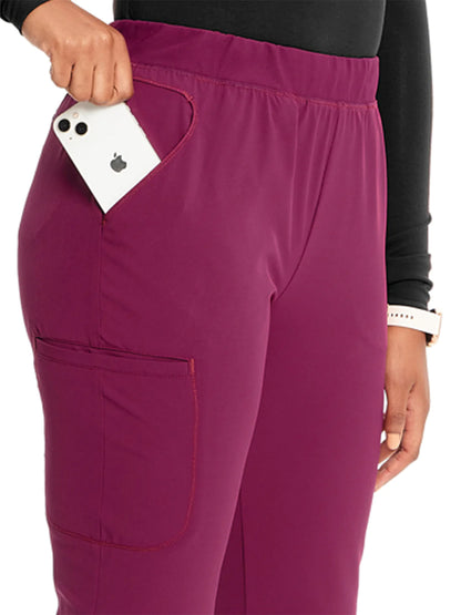 Women's Mid Rise Jogger Scrub Pant - IN122A - Wine