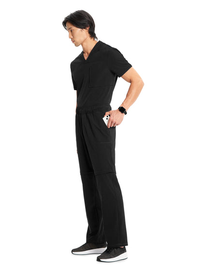 Men's Mid Rise Scrub Pant - IN202A - Black