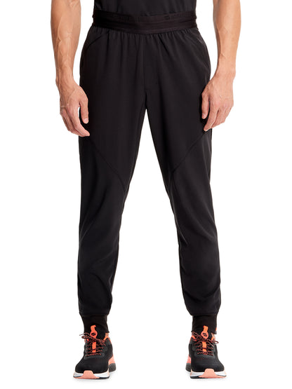 Men's Mid Rise Scrub Jogger - IN204A - Black