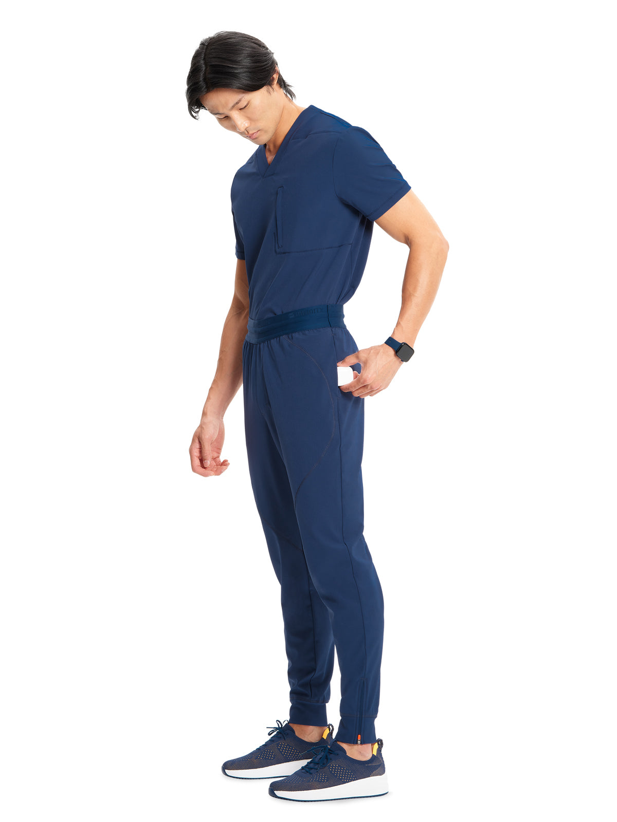 Men's Mid Rise Scrub Jogger - IN204A - Navy