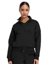 Women's 2-Pocket Full Zip Jacket - IN301 - Black