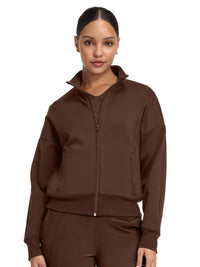 Women's 2-Pocket Full Zip Jacket - IN301 - Espresso Express