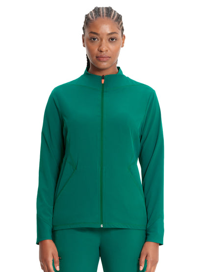 Women's Zip-Front Scrub Jacket - IN320A - Hunter