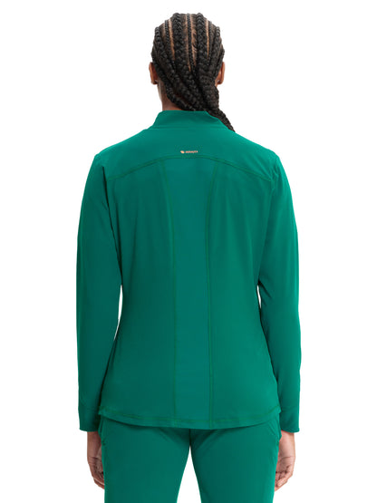 Women's Zip-Front Scrub Jacket - IN320A - Hunter