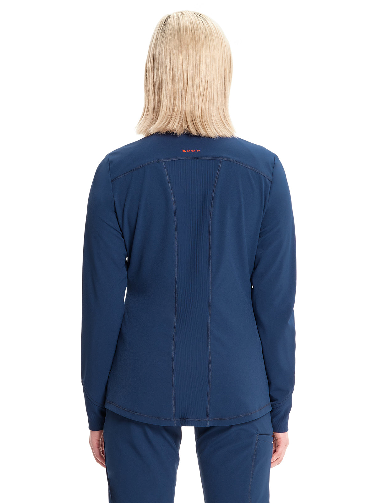 Women's Zip-Front Scrub Jacket - IN320A - Navy