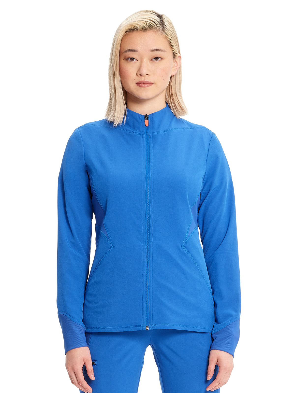 Women's Zip-Front Scrub Jacket - IN320A - Royal