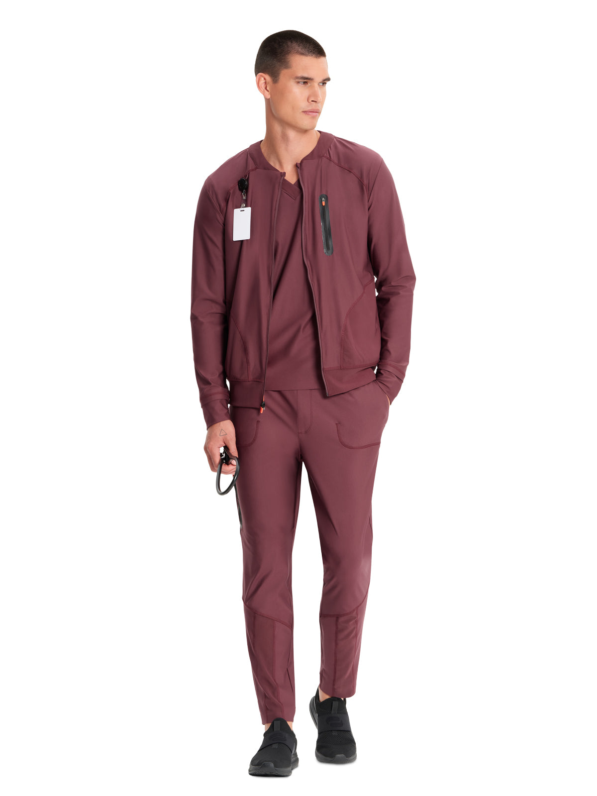 Men's 6-Pocket Zip Front Jacket - IN322A - Plum Velvet