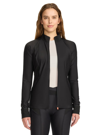 Women's 2-Pocket Zip Front Jacket - IN337A - Black