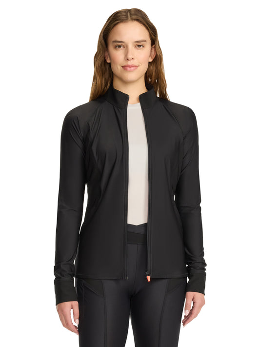 Women's 2-Pocket Zip Front Jacket - IN337A - Black