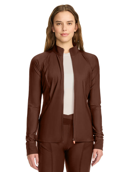 Women's 2-Pocket Zip Front Jacket - IN337A - Espresso Express