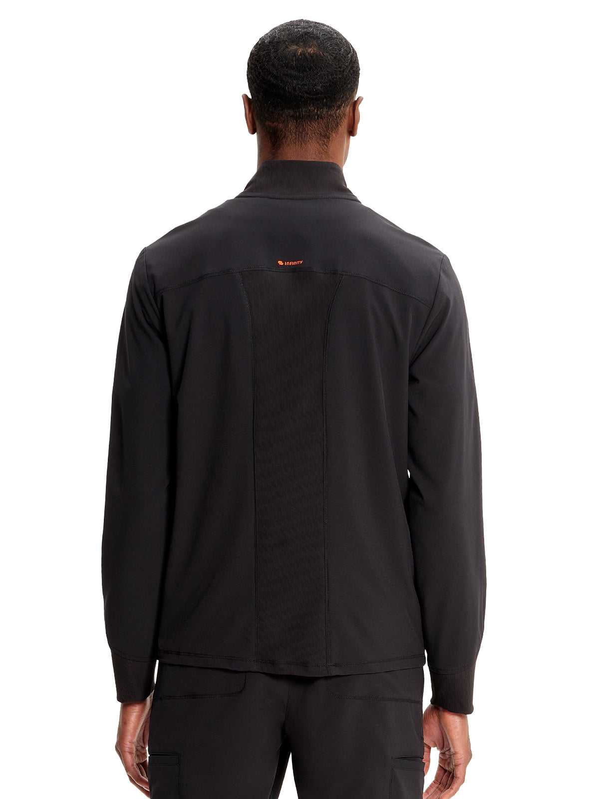 Men's Zip Front Scrub Jacket - IN350A - Black