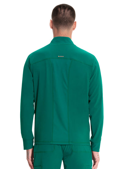 Men's Zip Front Scrub Jacket - IN350A - Hunter