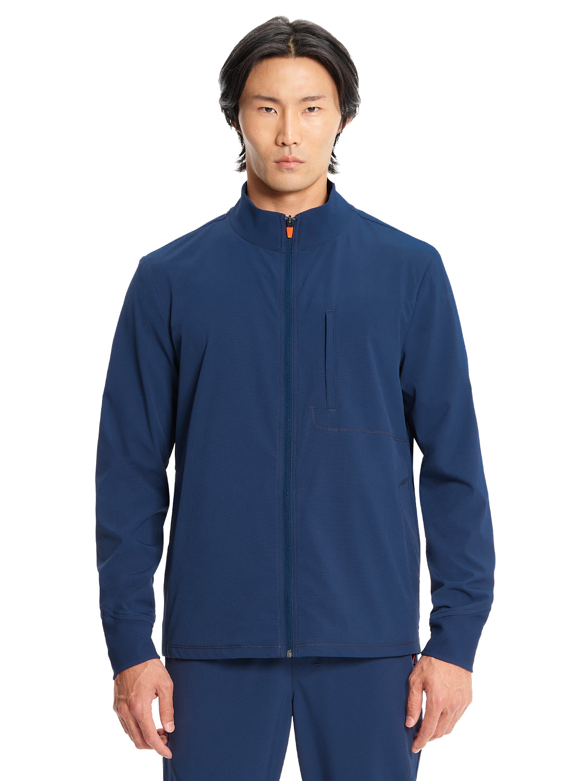 Men's Zip Front Scrub Jacket - IN350A - Navy